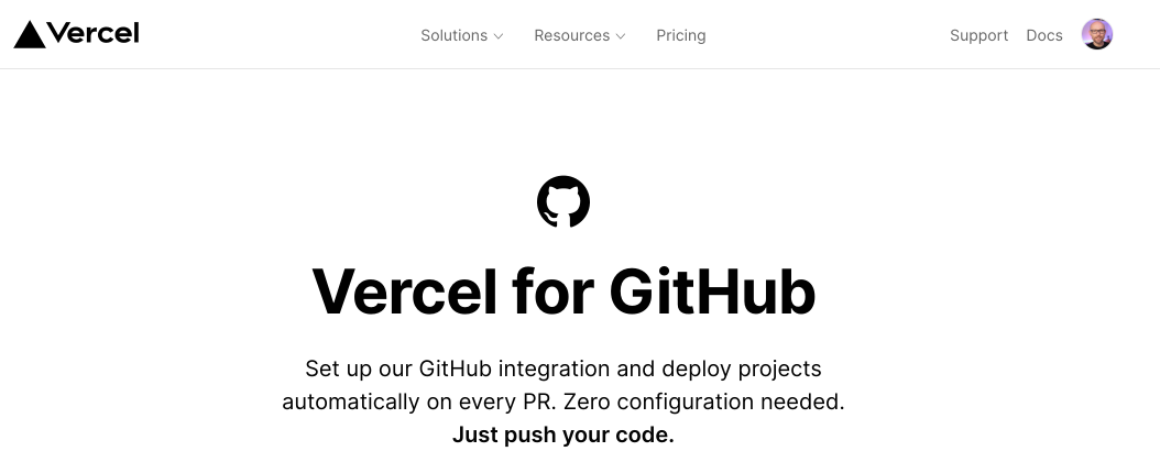 Vercel for GitHub