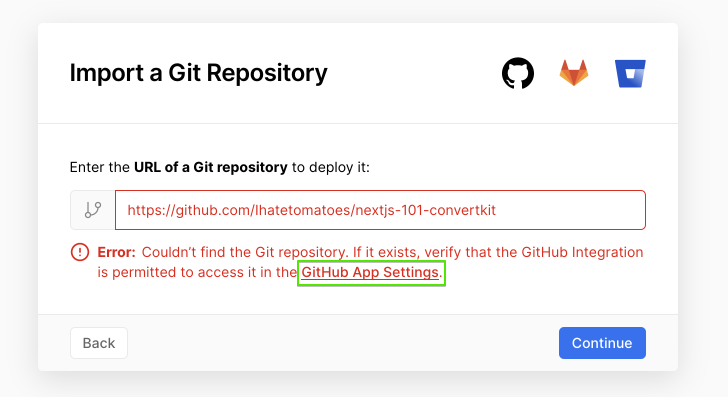 GitHub App Settings
